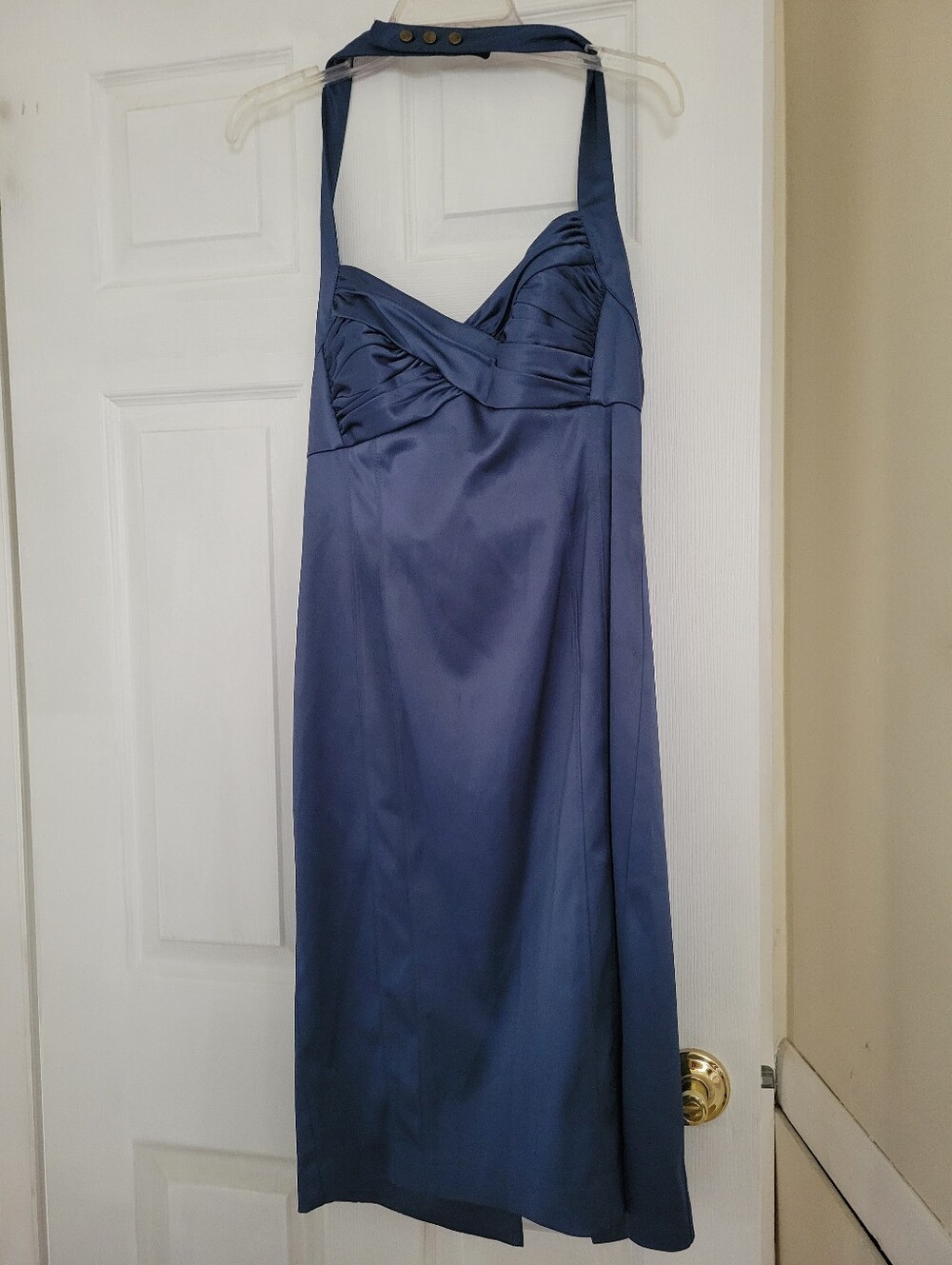 NWOT Jessica Simpson Strapless Navy Satin Cocktail Dress